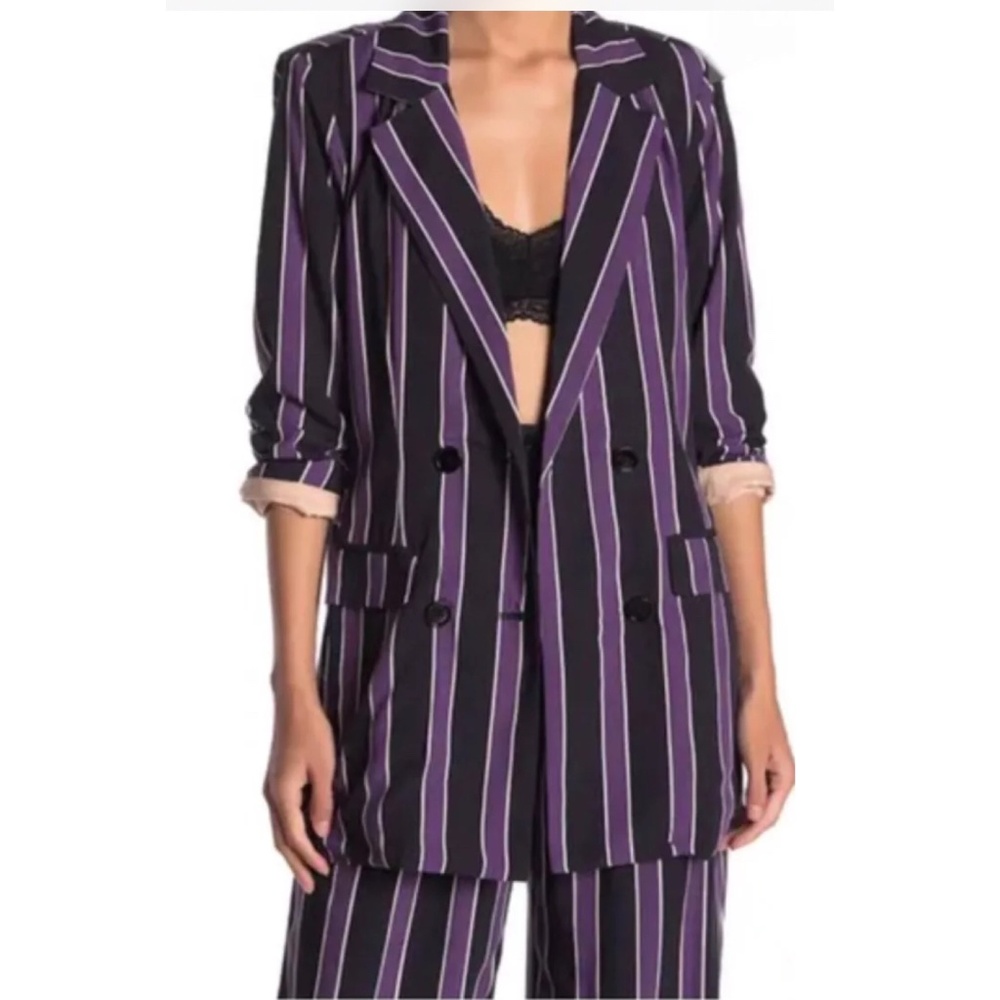 NWT LPA Striped LONG Boxy Blazer Pant Suit Size XS